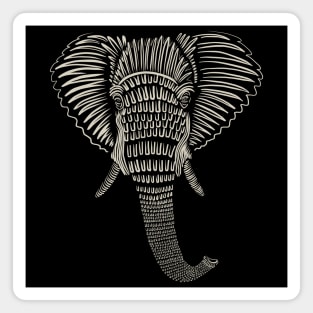 African Elephant Line Work Magnet